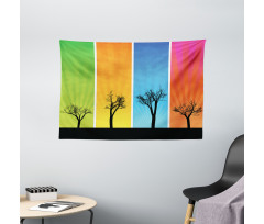 Colorful Banners Autumn Wide Tapestry