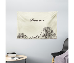 Sketch Style Moscow Wide Tapestry