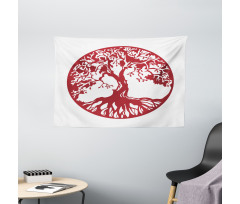 Traditional Oak Silhouette Wide Tapestry