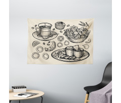 Nachos Croissant Tea Wide Tapestry