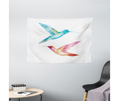 Colorful Hummingbird Wide Tapestry