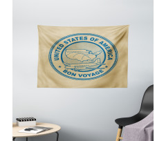 United States Map Plane Wide Tapestry