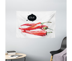 Chili Pepper Hot Spicy Wide Tapestry