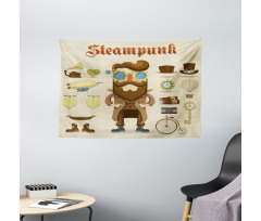 Hipster Gentleman Wide Tapestry