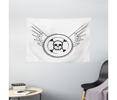 Grungy Stamp with Wings Wide Tapestry