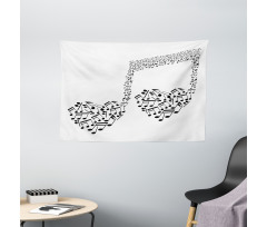 Musical Note Love Art Wide Tapestry