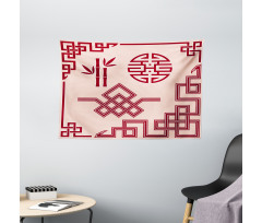 Oriental Design Elements Wide Tapestry