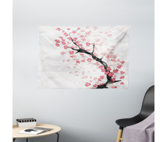Sakura Artwork Wide Tapestry