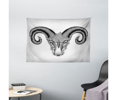 Head of Aries Art Wide Tapestry