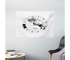 Signs Jumping Goat Wide Tapestry