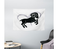 Ram Silhouette Wide Tapestry