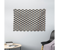 Checkered Dotted Tile Wide Tapestry