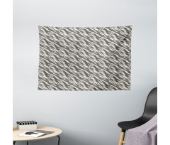 Modern Squares Stripes Wide Tapestry