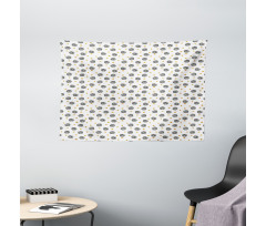 Bullseye Circle Design Wide Tapestry