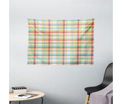 Colorful Shapes with Lines Wide Tapestry