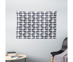 Foliage Leaves Monochrome Wide Tapestry