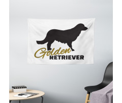 Dog Silhouette Wide Tapestry