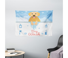 Dog Wash Bath Wide Tapestry