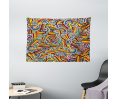 Funky Hippie Folk Wide Tapestry