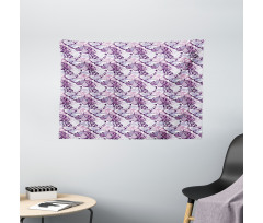 Purple Wings Camo Wide Tapestry