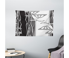 Abstract Plants Art Wide Tapestry