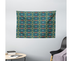 Folk Influences Ornaments Wide Tapestry