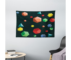 Platonic Shapes 3D Wide Tapestry