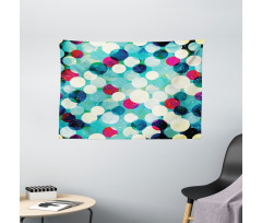 Worn out Retro Rhombus Wide Tapestry