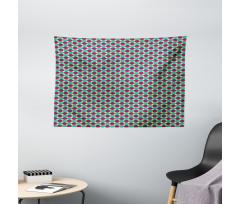 Circles in Squares Wide Tapestry