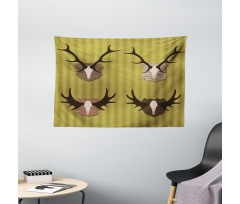 Deer Mous Horns Trophy Wide Tapestry