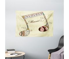 Keyboard Musical Note Wide Tapestry