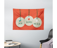 Joy Love and Peace Wide Tapestry