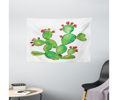 Ripe Prickly Pear Fruits Wide Tapestry
