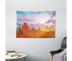 Abstract Desert Sunset Wide Tapestry