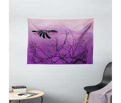 Hornbill Silhouette Wide Tapestry