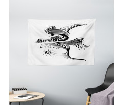 Abstract Phoenix Design Wide Tapestry