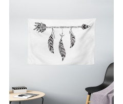 Bohemian Arrow Design Wide Tapestry