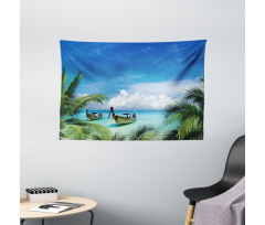 Palm Beach Fishing Boats Wide Tapestry