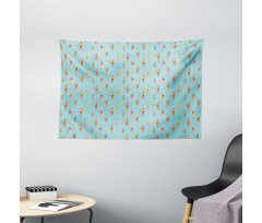 Watercolor Swimmers Wide Tapestry