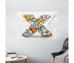 Different Balls Kids Wide Tapestry