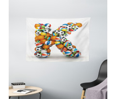 Sports Gaming Balls Wide Tapestry