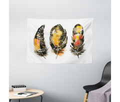 Colorful Boho Quills Wide Tapestry