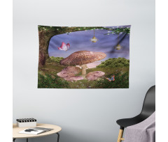 Enchanted Forest Fungi Wide Tapestry