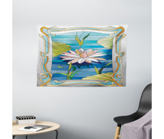 Stained Glass Lotus Wide Tapestry