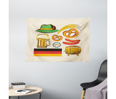 Wheat Beer Pretzels Wide Tapestry