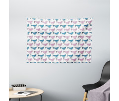 Swimming Happy Fish Sea Wide Tapestry