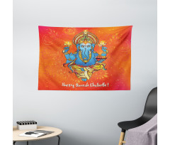 Traditional Elephant Wide Tapestry