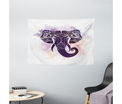 Watercolor Elephant Wide Tapestry