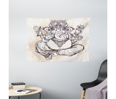 Paisley Zen Chakra Pattern Wide Tapestry