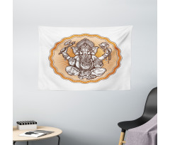 Flower Hippie with Animal Wide Tapestry